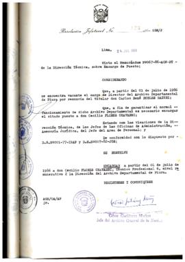 Resolución Jefatural N° 123-1986/AGN/J