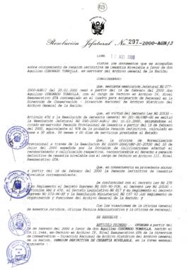 Resolución Jefatural N° 297-2000/AGN/J