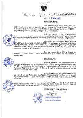 Resolución Jefatural N° 346-2005-AGN/J