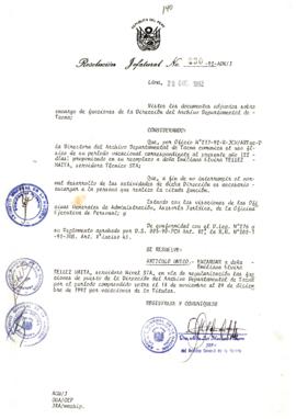 Resolución Jefatural N° 230-1992/AGN/J