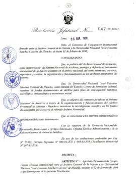 Resolución Jefatural N° 047-1998/AGN/J