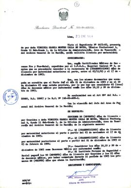 Resolución Directoral N° 05-84-AGN/OA