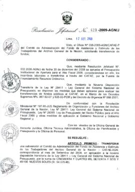 Resolución Jefatural N° 429-2009-AGN/J