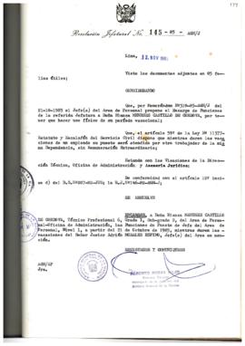 Resolución Jefatural N° 145-1985/AGN/J