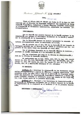 Resolución Jefatural N° 129-1985/AGN/J