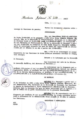 Resolución Jefatural N° 299-1991/AGN/J