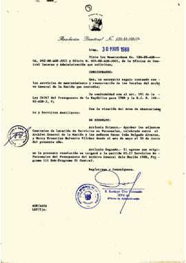 Resolución Directoral N° 038-88-AGN/OA