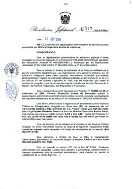 Resolución Jefatural N° 317-2014-AGN/J