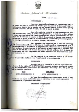 Resolución Jefatural N° 061-1985/AGN/J