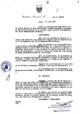 Resolución Directoral N° 49-85-AGN/OA