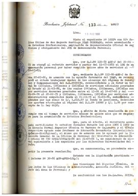 Resolución Jefatural N° 133-1986/AGN/J