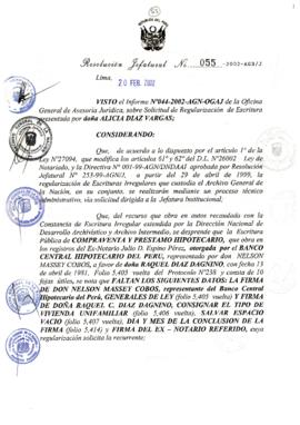 Resolución Jefatural N° 055-2002/AGN/J
