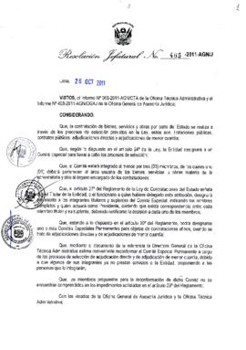 Resolución Jefatural N° 405-2011-AGN/J