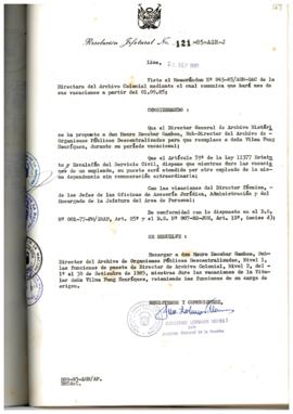 Resolución Jefatural N° 121-1985/AGN/J