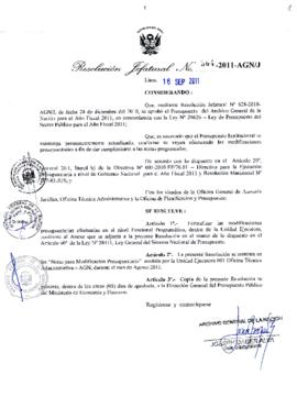 Resolución Jefatural N° 364-2011-AGN/J
