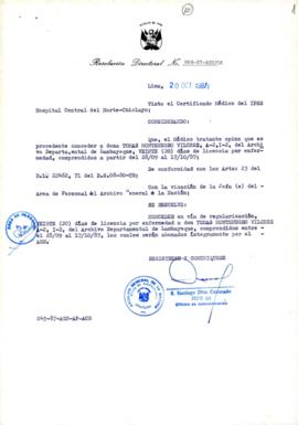 Resolución Directoral N° 68-87-AGN-OA