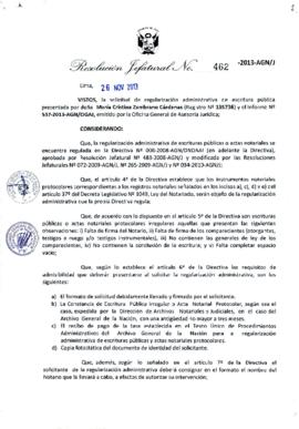 Resolución Jefatural N° 462-2013-AGN/J