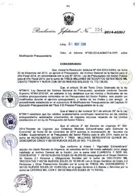 Resolución Jefatural N° 394-2014-AGN/J