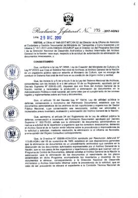 Resolución Jefatural N° 235-2017-AGN/J