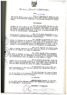 Resolución Jefatural N° 147-1985/AGN/J