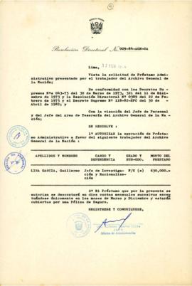 Resolución Directoral N° 09-84-AGN/OA