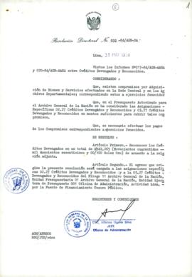 Resolución Directoral N° 32-84-AGN/OA
