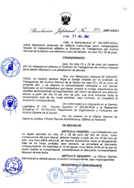 Resolución Jefatural N° 303-2007-AGN/J