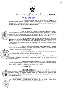Resolución Jefatural N° 002-2010-AGN/J