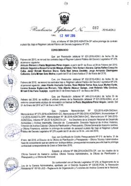 Resolución Jefatural N° 087-2016-AGN/J