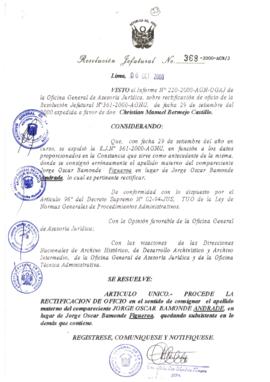 Resolución Jefatural N° 368-2000/AGN/J