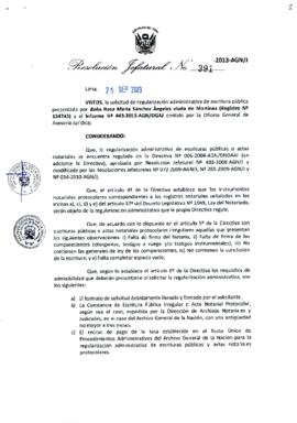 Resolución Jefatural N° 391-2013-AGN/J
