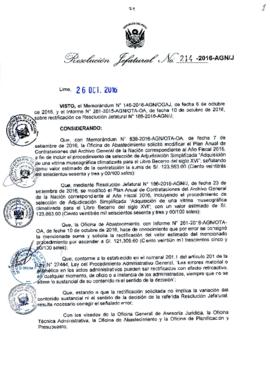 Resolución Jefatural N° 214-2016-AGN/J