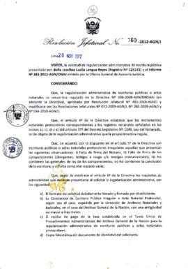 Resolución Jefatural N° 360-2012-AGN/J