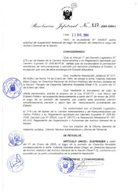 Resolución Jefatural N° 437-2004-AGN/J