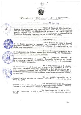 Resolución Jefatural N° 126-2000/AGN/J