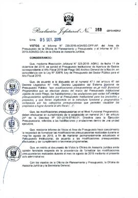 Resolución Jefatural N° 169-2019-AGN/J