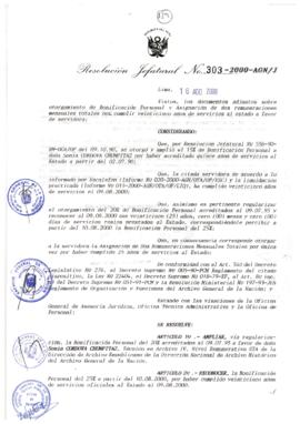 Resolución Jefatural N° 303-2000/AGN/J