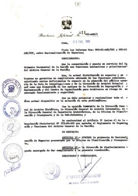Resolución Jefatural N° 011-1991/AGN/J