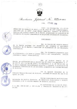 Resolución Jefatural N° 225-1999/AGN/J