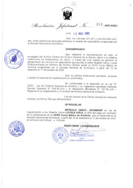 Resolución Jefatural N° 359-2005-AGN/J