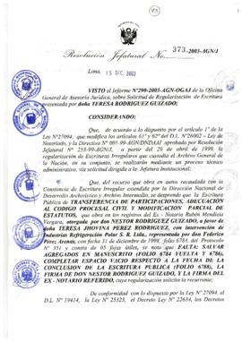 Resolución Jefatural N° 373-2003-AGN/J