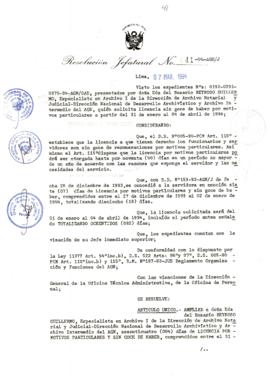 Resolución Jefatural N° 041-1994/AGN/J