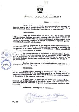 Resolución Jefatural N° 092-1988/AGN/J