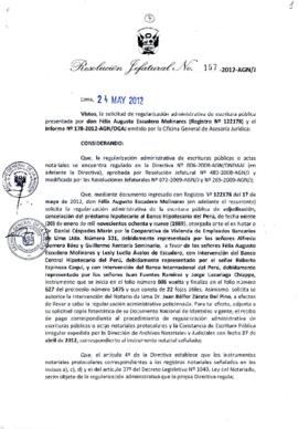 Resolución Jefatural N° 157-2012-AGN/J
