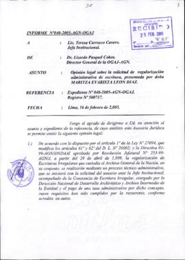 INFORME 040-2005-AGN-OGAJ