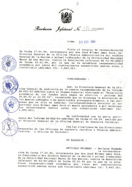 Resolución Jefatural N° 125-1994/AGN/J