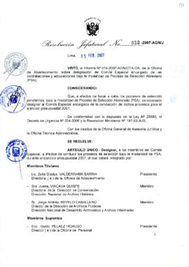 Resolución Jefatural N° 050-2007-AGN/J