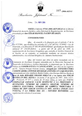 Resolución Jefatural N° 167-2004-AGN/J