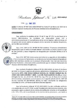 Resolución Jefatural N° 116-2013-AGN/J
