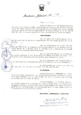 Resolución Jefatural N° 016-1988/AGN/J